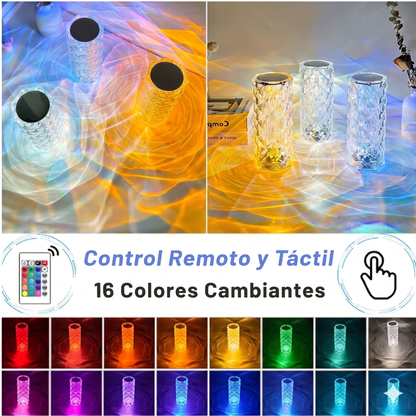 CrystalGlow : Lámpara de Mesa de Cristal RGB